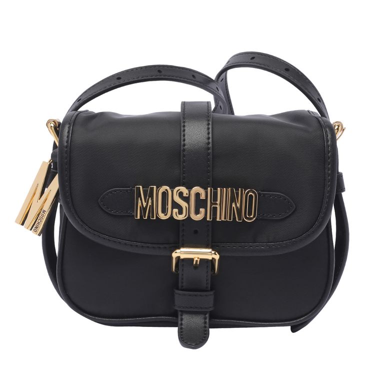 100% Nylon Moschino Bags, Moschino Logo, Lettering Logo, Golden Goose Sneakers, Black Shoulder Bag, Black Nylon, Pump Sandals, Nylon Bag, Card Holder Leather