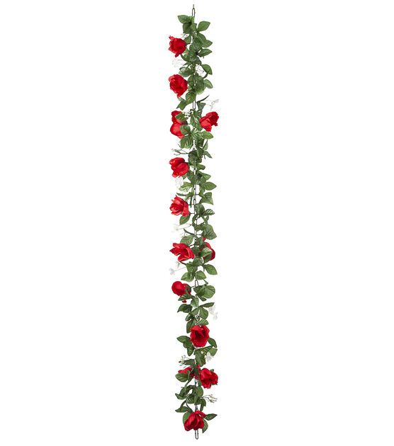 65" Red Rose Chain Garland by Bloom Room | JOANN