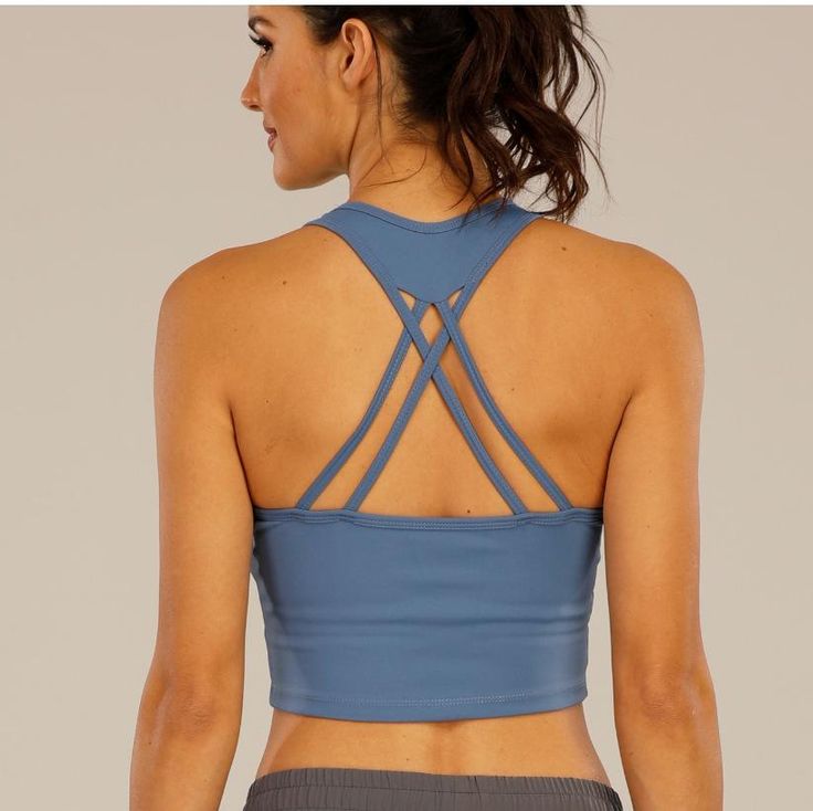 Buy More! Save More!

 
   





	
		
			Size
			Bust Stretch 
			Length
		
		
			CM
			INCH
			CM
			INCH
		
		
			S
			56
			22
			17
			6.69
		
		
			M
			60
			23
			18
			7.08
		
		
			L
			64
			25
			19
			7.48 Blue Sleeveless Activewear With Built-in Bra, Blue Bra-friendly Camisole Crop Top, Blue Crop Top With Built-in Bra For Gym, Blue Camisole Crop Top With Straps, Blue Sports Bra With Straps For Gym, Blue High Stretch Sports Bra For Summer, High Stretch Breathable Blue Sports Bra, Blue High Stretch Breathable Sports Bra, Fitted Strappy Activewear For Summer