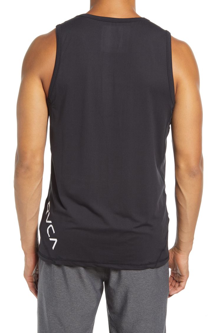 Vented side panels enhance the breathability of a lightweight jersey tank that's a workout must-have. Style Name:Rvca Sport Vent Tank. Style Number: 5997549. Go-dry 4-way Stretch Racerback Activewear, 4-way Stretch Tank Top For Gym, Sports Tank Top With Go-dry Medium Support, Technical Moisture-wicking Racerback Top, Sports Tank Top With Medium Support And Go-dry, Athletic Fit Mesh Back Tank Top For Sportswear, Sportswear Tank Top With Moisture-wicking, Technical Sleeveless Activewear For Light Exercise, Moisture-wicking Sportswear Tank Top With 4-way Stretch