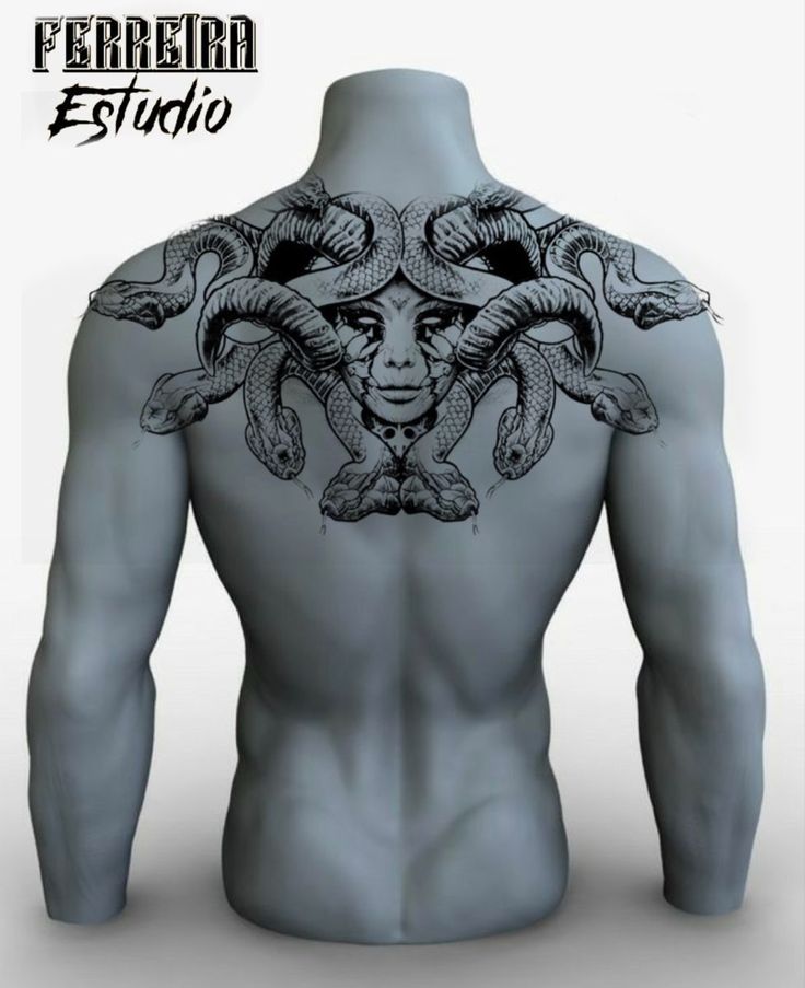 the back of a man with tattoos on his body