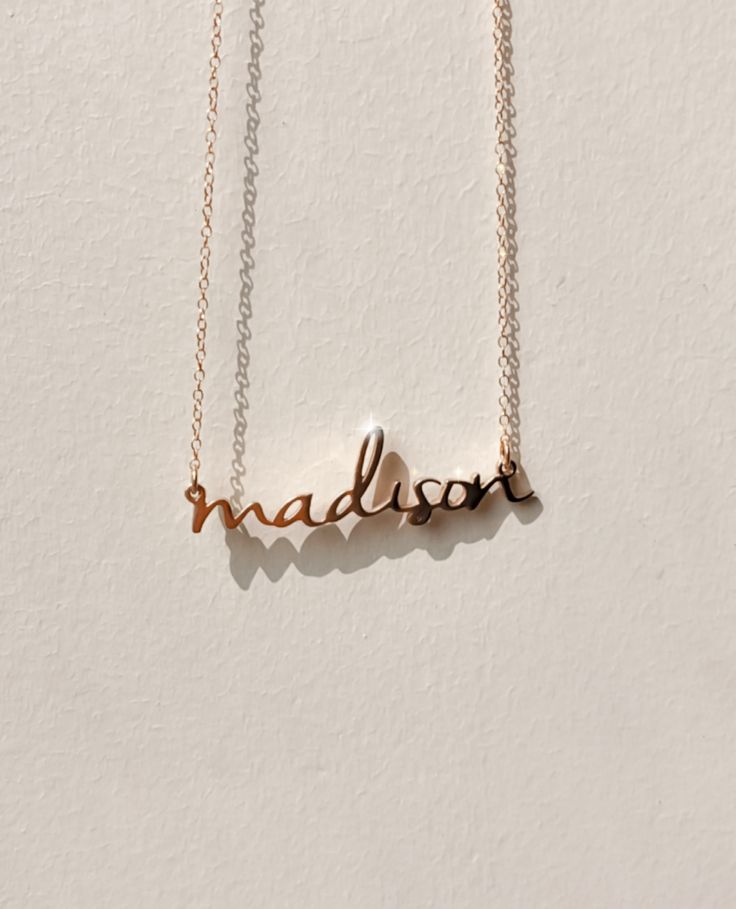 Meet the new & improved Nella. Now available in 18k vermeil. Bigger - bolder - better. ♥️ #jewelry #nameplate #vermeil #necklace Initial Necklaces, Nameplate Necklace, Everyday Gifts, Gold Name Necklace, Online Jewelry Store, Gold Plated Silver, Silver Roses, Silver Rose Gold, Initial Necklace