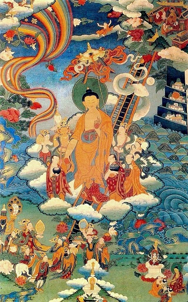 an image of buddha surrounded by other people