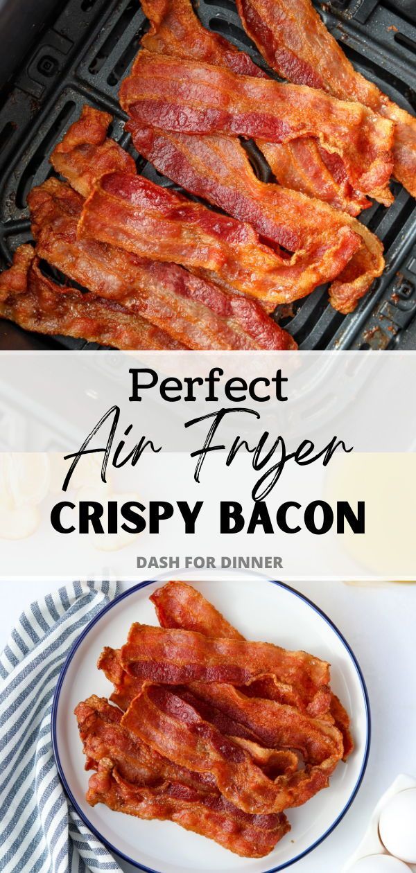 bacon is being cooked on an outdoor grill with the words perfect air fryer crispy bacon