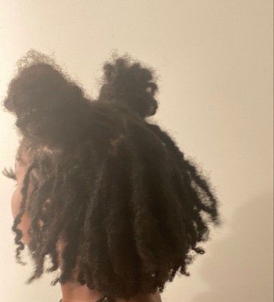 Loc Hairstyles Starter Locs, Natural Curl Locs, Cute Simple Loc Hairstyles, One Loc In Natural Hair, Locs On Mixed Hair, Starter Loc Inspo Black Women, Natural Locs With Curly Ends Black Women, Natural Locs On Black Women, Locs Before After