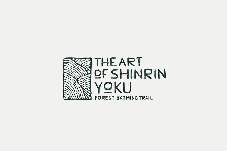 the logo for the art of shinrin yoku forest bathing trail, which is located in