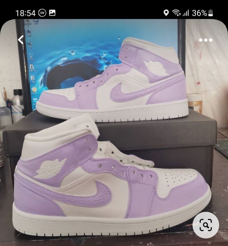 Quinceanera Shoes Purple, Purple Quinceanera Shoes, Nike Jordan Purple, Purple Shoes Heels, Light Purple Shoes, Purple Jordans, Sweet 16 Shoes, Purple Nike Shoes, Lavender Heels