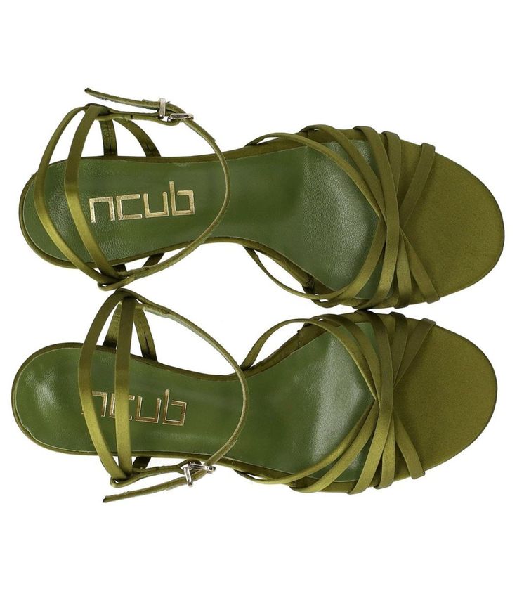 Mamy sandal by Ncub made of green satin. Crossed straps on the front, padded insole in soft leather and ankle strap closure. Leather sole with hourglass heel. Heel height: 6 cm.Gender: WomenMaterial: SATINColor: GREENMade in: ITProduct ID: MAMY37*Import tax/duty will be calculated at checkout (If applicable) Green Evening Sandals With Wrapped Heel, Green Heel Strap Sandals For Evening, Evening Green Sandals With Heel Strap, Green Evening Sandals With Heel Strap, Green High Heel Sandals For Evening, Formal Green Sandals With Padded Heel, Green Strappy Sandals With Heel Loop, Green Strappy Sandals With Heel Strap, Green Strappy Formal Sandals