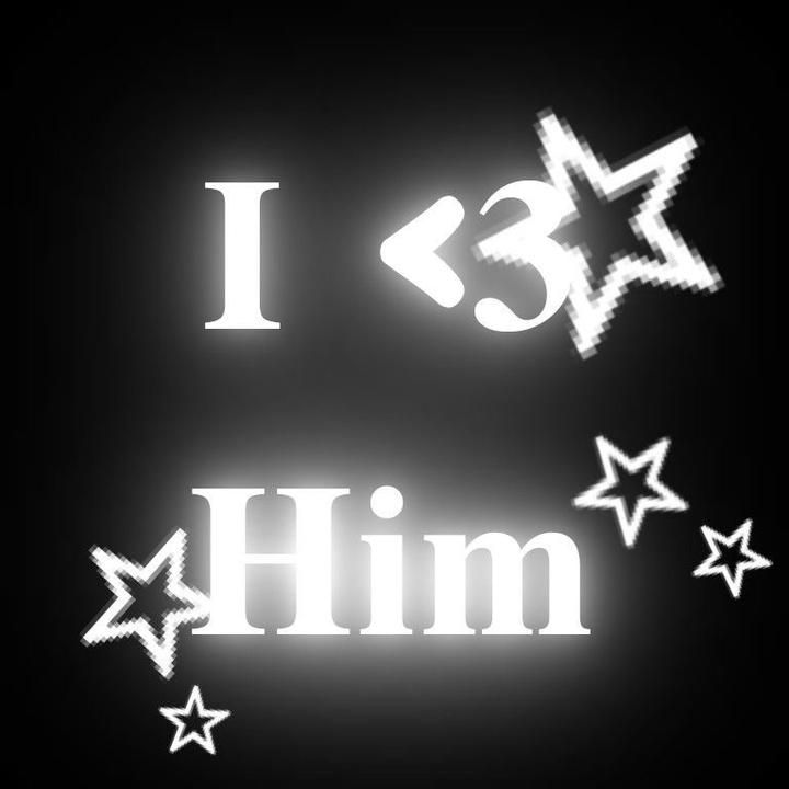 an illuminated sign that says i love him with stars on the bottom and below it