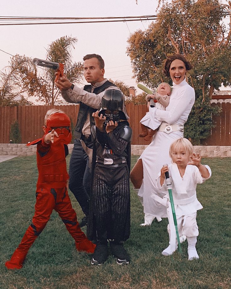 a family dressed up as star wars characters