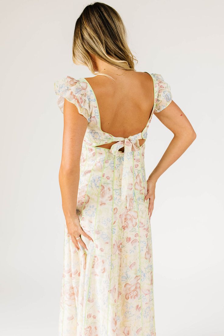 serve up some sweet sophistication with this vintage-inspired floral midi dress. a zoco exclusive (duh), it has dainty butterfly sleeves + a sleek empire waist silhouette with sage seam details. the dreamy pastel floral pattern makes a statement in any setting; so, whether you’re looking for a chic wedding guest dress or a jaw-dropping event dress, this beauty does not disappoint. sage + pink floral // midi length, sweetheart neckline, flutter sleeve, seam detailing, fully lined, open tie back, Spring Dresses For Wedding Guest, Chic Wedding Guest Dress, Floral Wedding Guest Dress, Floral Dress Wedding Guest, Pastel Floral Pattern, Sage Pink, Dainty Butterfly, School Dance Dresses, Church Fits