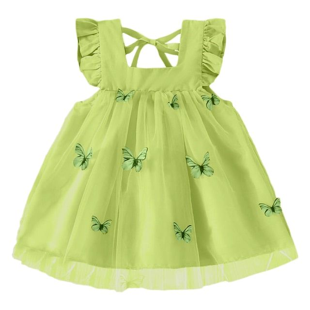 This BUTTERFLY Tulle Summer Dress is the perfect choice for any special occasion. The butterfly application on the tulle overlay creates a beautiful look that is sure to turn heads. Perfect for those warm summer months, this dress will keep your little one cool and stylish all summer long. Playful Fairy Dress For Dress-up In Summer, Sleeveless Tulle Tutu Dress For Summer, Sleeveless Tulle Princess Dress For Summer, Sleeveless Summer Tulle Princess Dress, Summer Princess Dress With Ruffles For Playtime, Playful Tulle Tutu Dress For Summer, Summer Ruffled Tutu Dress For Play, Playful Summer Tutu Dress For Dress-up, Summer Tutu Dress With Ruffles For Play