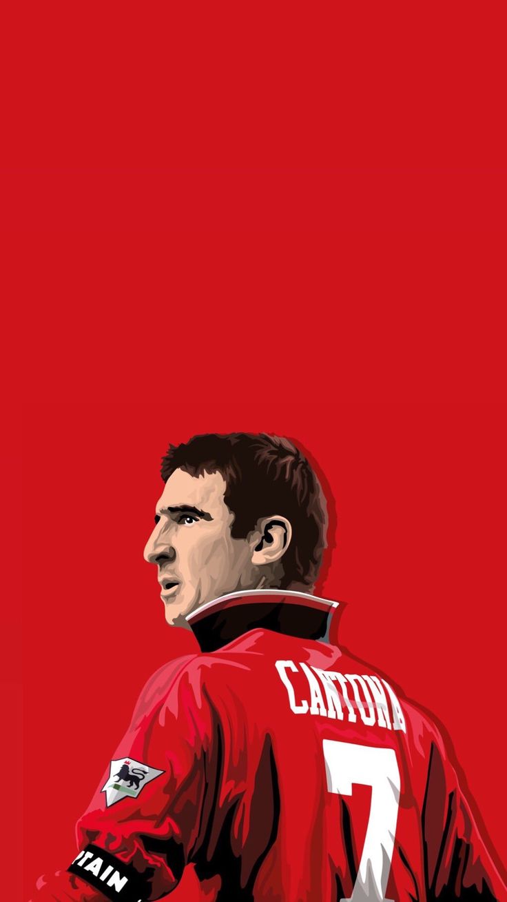 a painting of a man in a red uniform with the number seven on his shirt