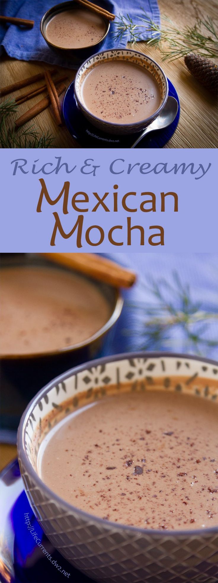 two cups of mexican mocha on a table