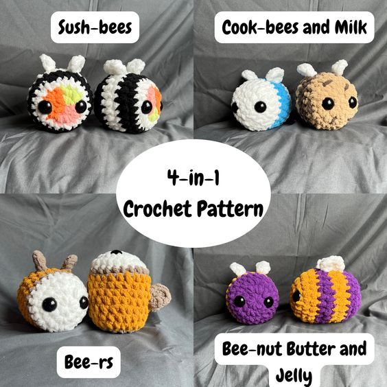 Amigurumi pattern Crochet Stick Of Butter, Bumble Bee Crochet Hat, Make Money Crocheting, Rainbow Bee Crochet, Christmas Bee Crochet, Crochet Bee Amigurumi, Fun Stuff To Crochet, Bumble Bee Crochet Pattern Free, Free Written Crochet Patterns