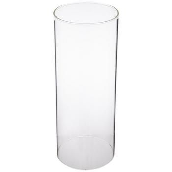 a tall glass vase on a white background