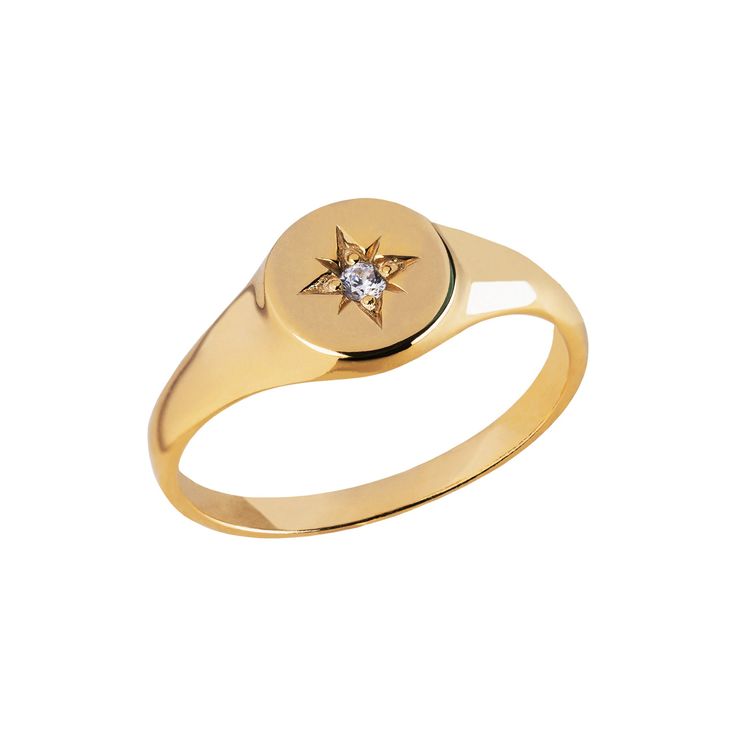 More than a jewel, the starburst ring means eternity and universe. North star ring is the perfect gift or just because you deserve the best. Material 18K Gold plated 925 Sterling Silver. Nickel free. Suitable for sensitive skin. Quantity & Measurement For 1 ring only US size: 5, 6, 7, 8 and 9 * Rings for layering purposes only. North Star Ring, Signet Ring Gold, Starburst Ring, Fashion Rings Silver, Dainty Gold Rings, 5 Rings, Gold Signet Ring, Sapphire Diamond Ring, Gold Band Ring