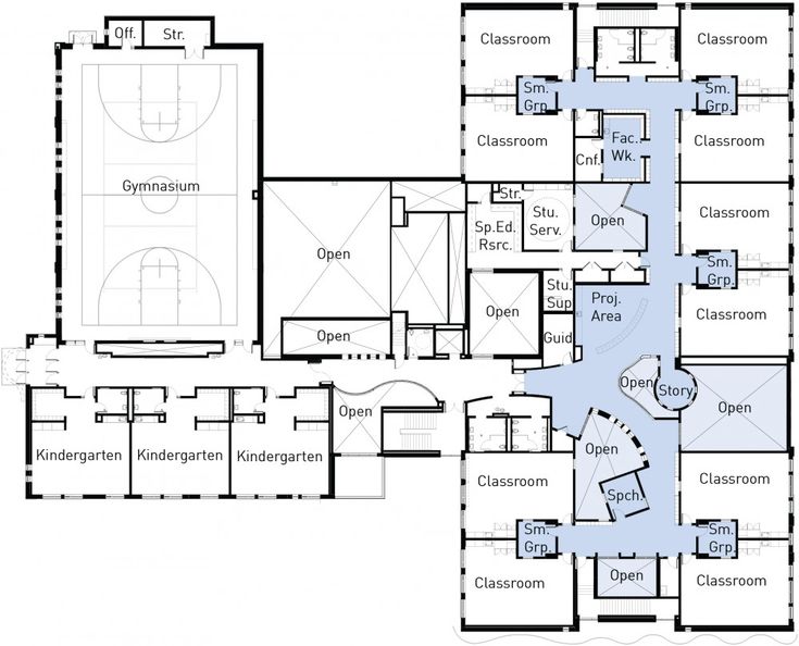 the floor plan for an apartment with basketball courts and gyms on each side of the building