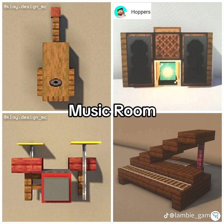 four different types of music room furniture