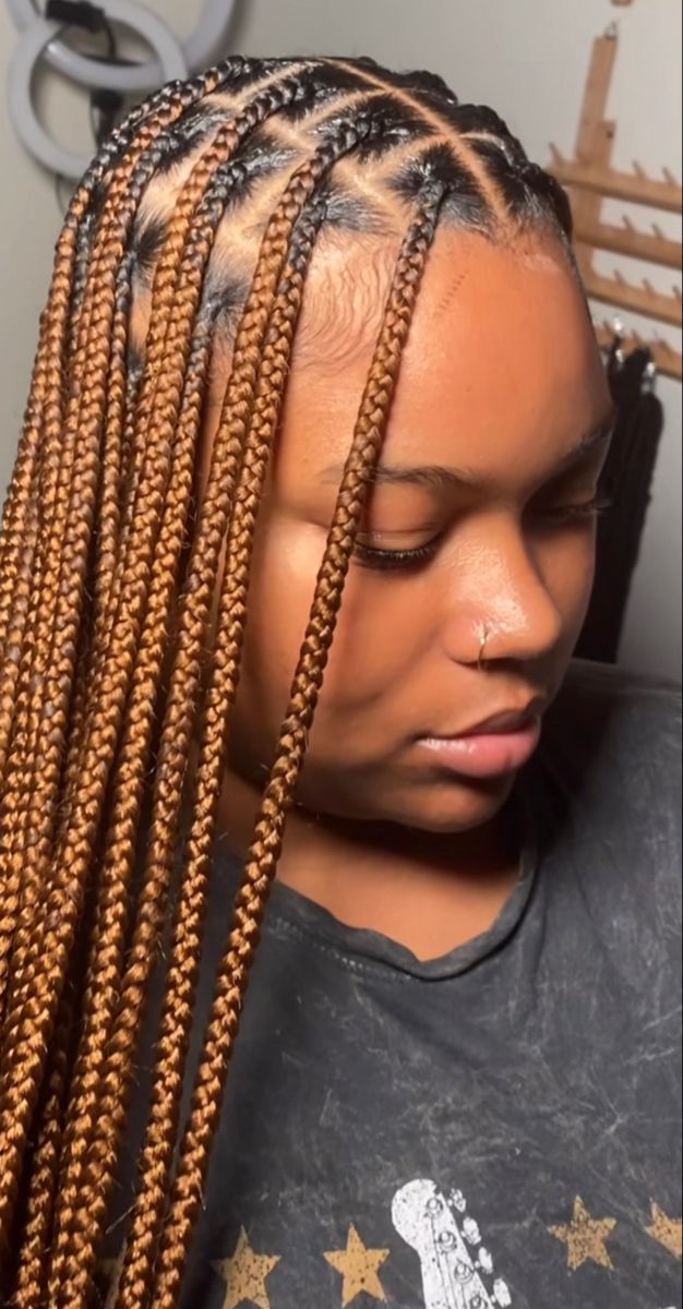 Protective Knotless Braids, Normal Braids For Black Hair, Normal Braids Hairstyles, Simple Knotless Braids Hairstyles, Knottles Braids Styles, Plain Braids, Mesh Hairstyle, Simple Knotless Braids, Knottles Braids