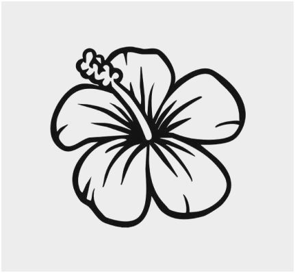 a black and white drawing of a flower