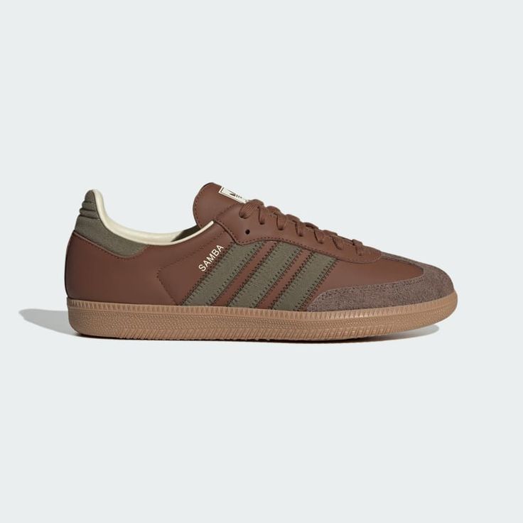 adidas Samba OG Shoes - Brown | Free Shipping with adiClub | adidas US Shoes Samba, Adidas Shoes Samba, Brown Samba, Outfit Rotation, Samba Og Shoes, Long Tee Shirts, Adidas Samba Og, Duffel Bag Backpack, Clarks Originals