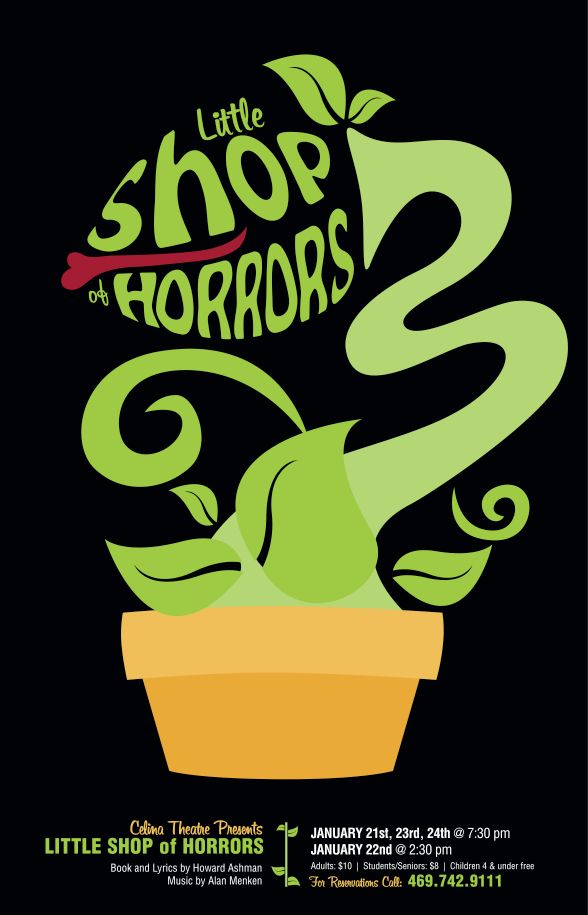 the poster for little shop of horror 2, which features an apple in a pot