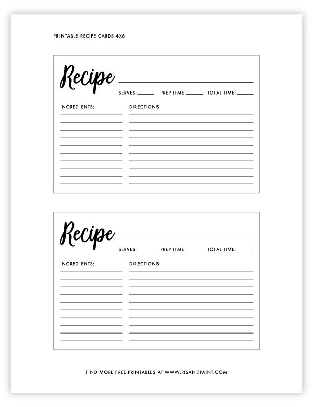 two recipe cards with the words recipe written on them