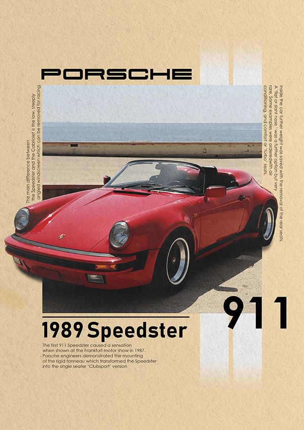 an advertisement for the porsche 917 speedster