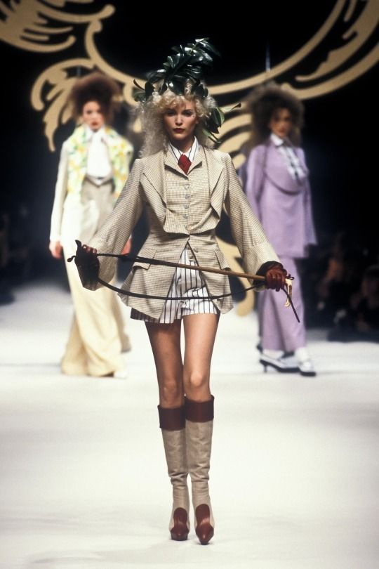 (99+) ‧₊˚ Vivienne Westwood SS95 – @archivedeluxe on Tumblr Vivienne Westwood Fashion, 90s Runway Fashion, Runway Fashion Couture, Vintage Runway, Mode Inspo, New Classic, School Fashion, Fashion Killa, Punk Fashion