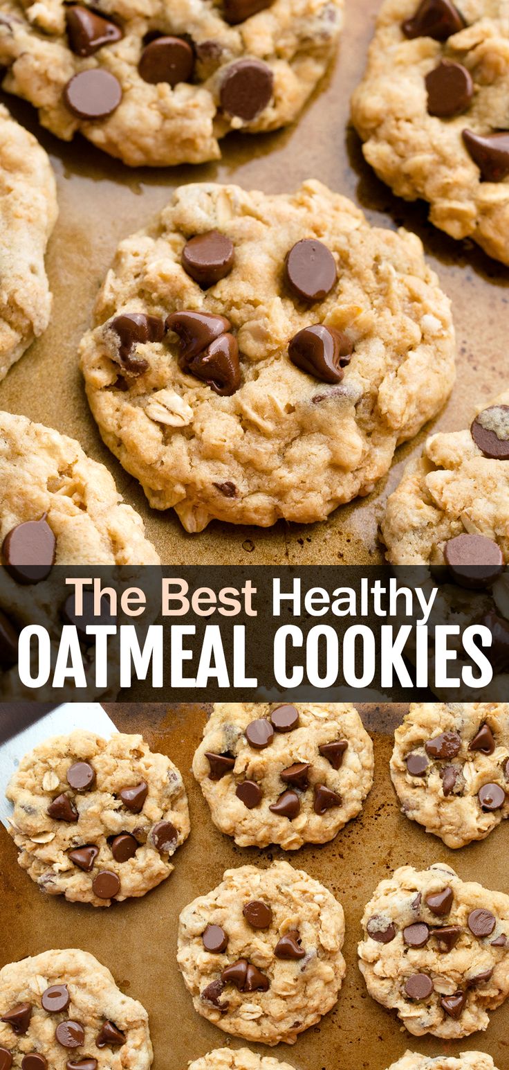 the best healthy oatmeal cookies are made with chocolate chips and almonds