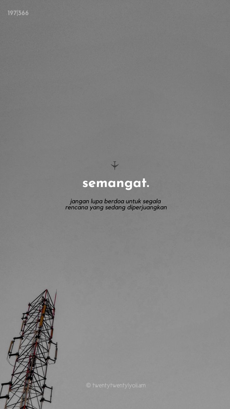 an airplane flying in the sky with a quote above it that reads semangatt