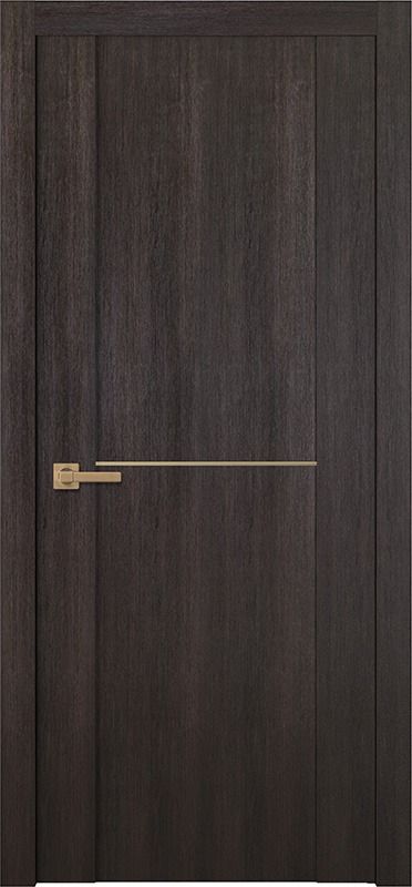 an image of a wooden door with metal handles