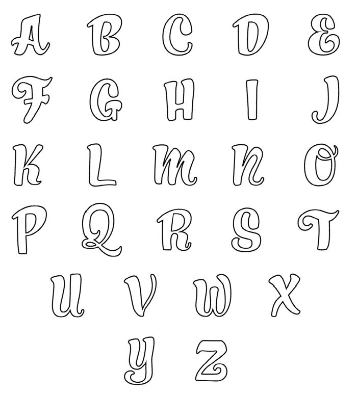 the alphabet is drawn in black and white