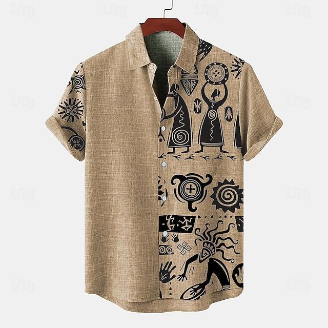 Hawaii Shirt Men, Mens Printed Shirts, Khaki Shirt, Linen Men, Resort Shirt, Cellulose Fiber, Polyester Shirt, Spring Fabric, Travel Shirts