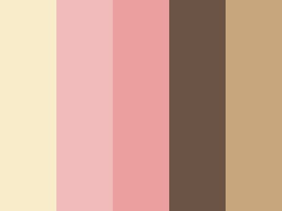 the color palette is pink, brown and beige