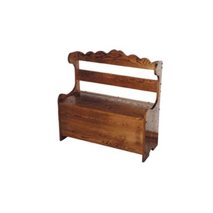 a wooden bench with an attached seat on the back and sides, made out of wood