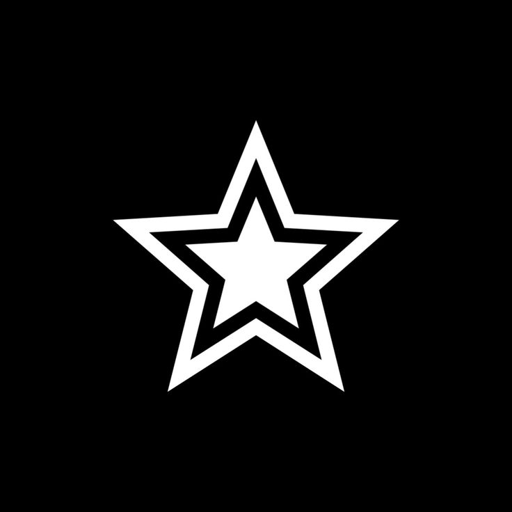 a white star on a black background