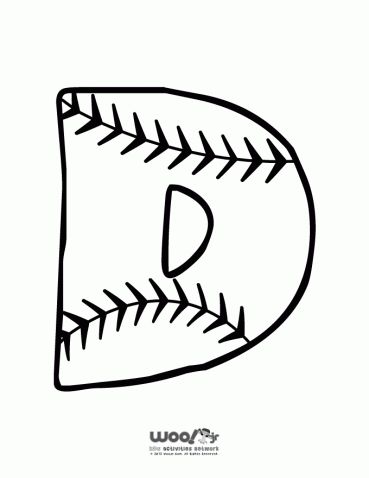 a baseball ball with the letter d on it