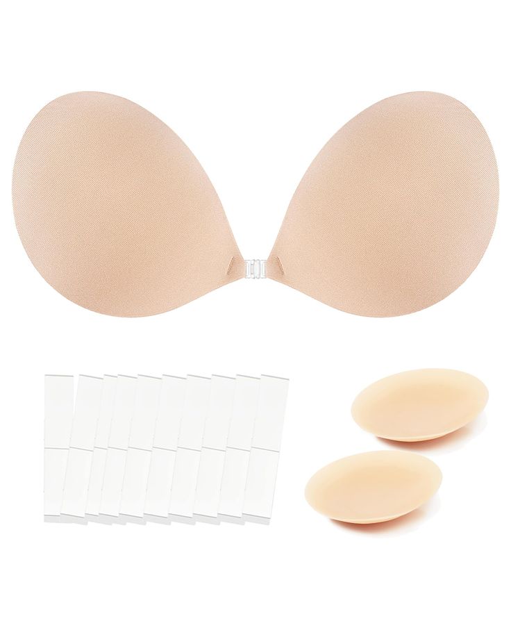 PRICES MAY VARY. 【Strong stickness - Not Coming Off】- Egussi self sticky strapless bra manually brushed 3 layer skin-friendly silicone gels.High-strength stickiness to make sure you can comfortably wear them all the day while not irritate the skin, no worry about coming off. Close up the front clasp to push your breasts together and give you a sexy cleavage. 【Thin Edge - No Show Outline】- Our no show bra provides graduated thickness protects your nipples from showing through. Thin edge ensures t No Show Bra, Bra For Backless Dress, Stick On Bra, Bras For Backless Dresses, Dress Tape, Self Adhesive Bra, Clothing Tape, Strapless Backless Bra, Backless Evening Dress