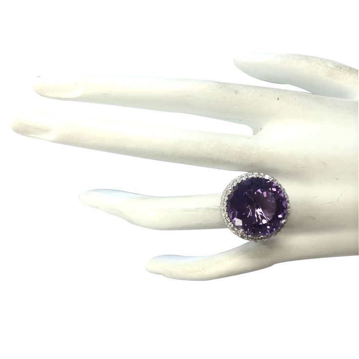 Stamped: 14K White GoldTotal Ring Weight: 9.0 GramsRing Length: N/ARing Width: N/AGemstone Weight: Total Natural Amethyst Weight is 12.31 Carat (Measures: 15.83x15.85 mm)Color: PurpleDiamond Weight: Total Natural Diamond Weight is 1.50 CaratColor: F-G, Clarity: VS2-SI1Face Measures: 19.52x19.72 mmSku: [702199W] Luxury White Gold Amethyst Ring With Gemstone Accents, Luxury Purple Amethyst Ring With Halo Setting, Luxury Purple Gemstones With Halo Setting, Luxury Round Amethyst Gemstones, Formal Round Gemstones With Gemstone Accents, White Gold Amethyst Ring With Diamond And Gemstone Accents, Luxury Amethyst Rings With Accent Stones, Luxury Round Amethyst Ring With Gemstone Accents, Luxury Purple Sapphire Ring With Diamond