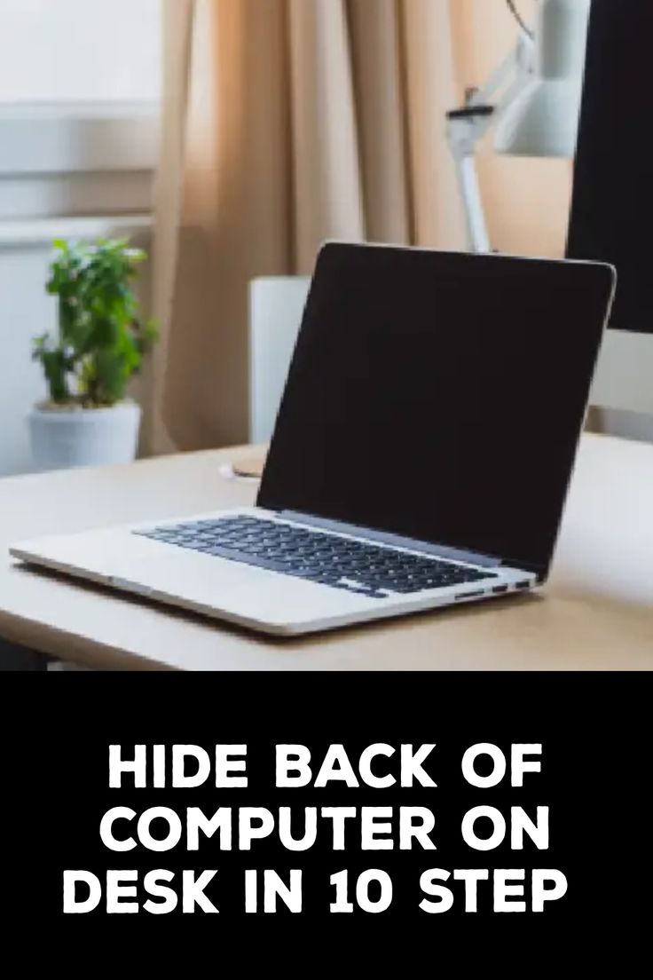 How to Hide Back of Computer on Desk Hide Computer Cords On Desk In Middle Of Room, How To Hide Back Of Computer Monitor, Hide Back Of Computer Monitor, Computer On Desk, Hide Computer Cords, Hide Electrical Cords, Hide Cords, Desk Cover, Creative Desks