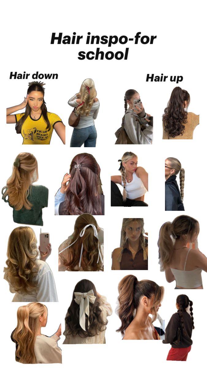 Hair Inspiration School, Hairstyles For Europe, Hair Styles For Theme Park, Hairstyles For Down Hair, Outfits With Hairstyles, Hair Inspo For School Easy, Hairstyle Summer 2024, Summer Hairstyles 2024, Hair Inspo School