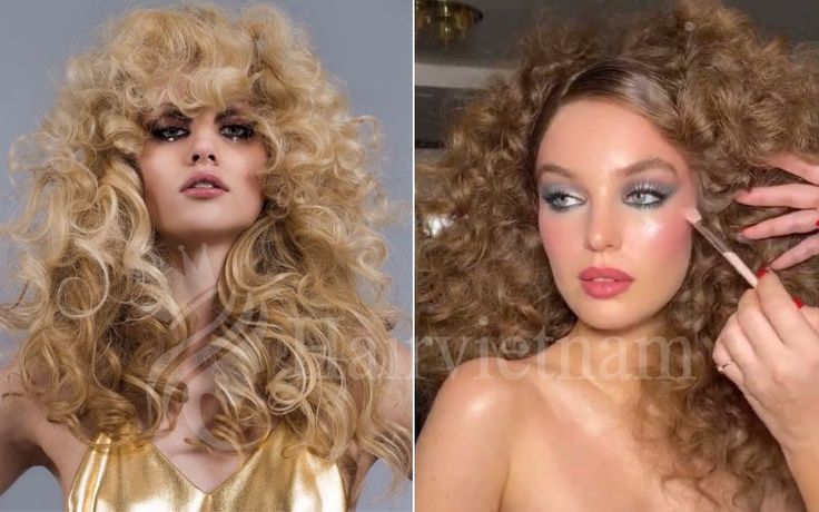 Best 70s Disco Hairstyle Ideas You Must Try Disco Glam Makeup 70s Hair, Disco Curls Tutorial, 1970s Hairstyles Disco, 70s Womens Hairstyles, Disco Hair And Makeup 70s Hairstyles, Disco Curly Hair, 70s Scarf Hairstyles, Disco Hairstyles 70s Headband, 70s Disco Makeup 1970s