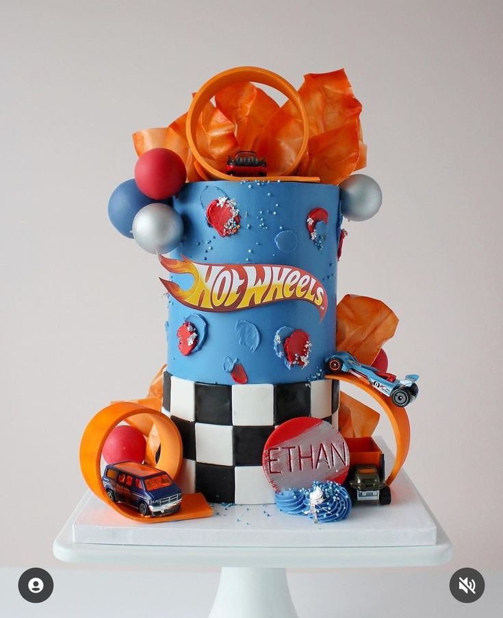 a birthday cake decorated with candy and candies