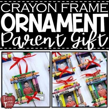 an ornament for a parent's day gift is made out of crayons