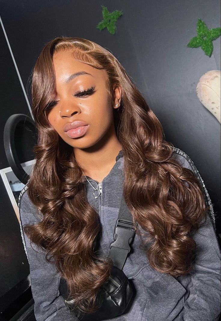 Hazel Brown Wigs, Brown Lacefront Wig, Light Brown Middle Part Wig, Brown Sow In, Brown Lace Front Wig Side Part, Honey Brown Wigs For Black Women, Chocolate Brown Middle Part Wig, Chocolate Brown Side Part Wig, Brown Curly Sew In