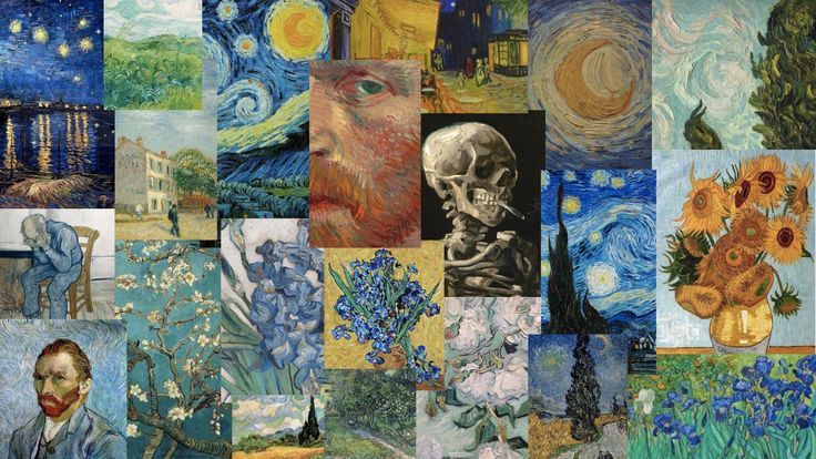 a collage of many different paintings and pictures