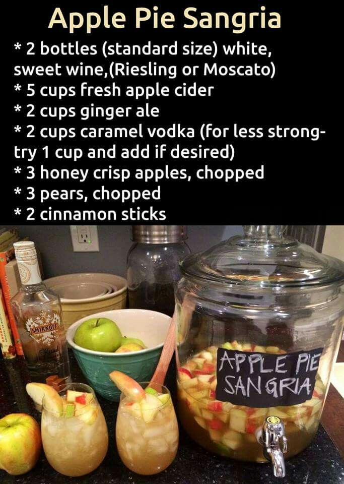 an apple pie sangria recipe is shown in this image