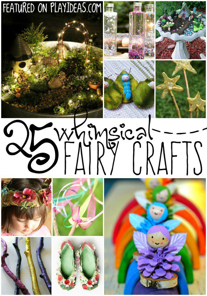 several different fairy crafts are featured in this collage